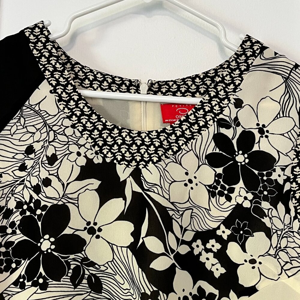 Oscar by Oscar de la Renta vintage floral patchwork blouse size 8 petite - Picture 4 of 7